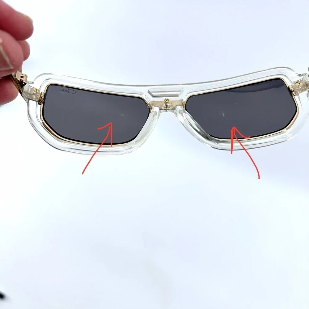 Vintage‎ Cazal Aviator Mirrored Gold Clear Mens Sunglasses Navigator Hip Hop Y2K
